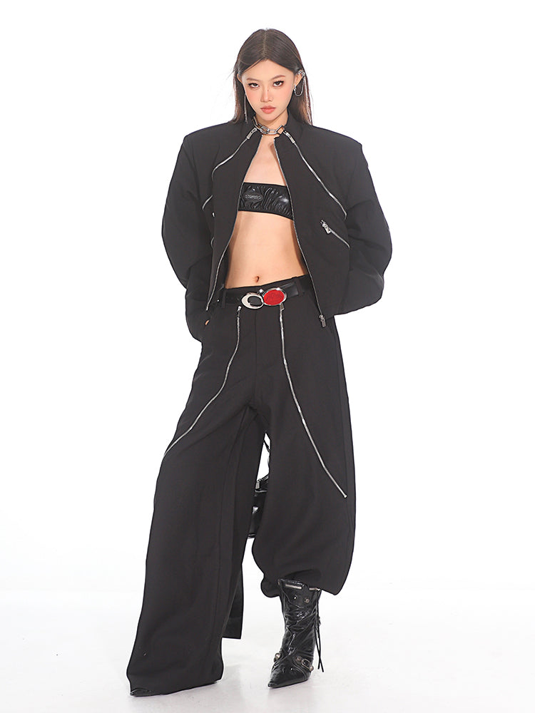 【24s Oct.】Small Design Flared Zipper Trousers ArtsKoreanMan