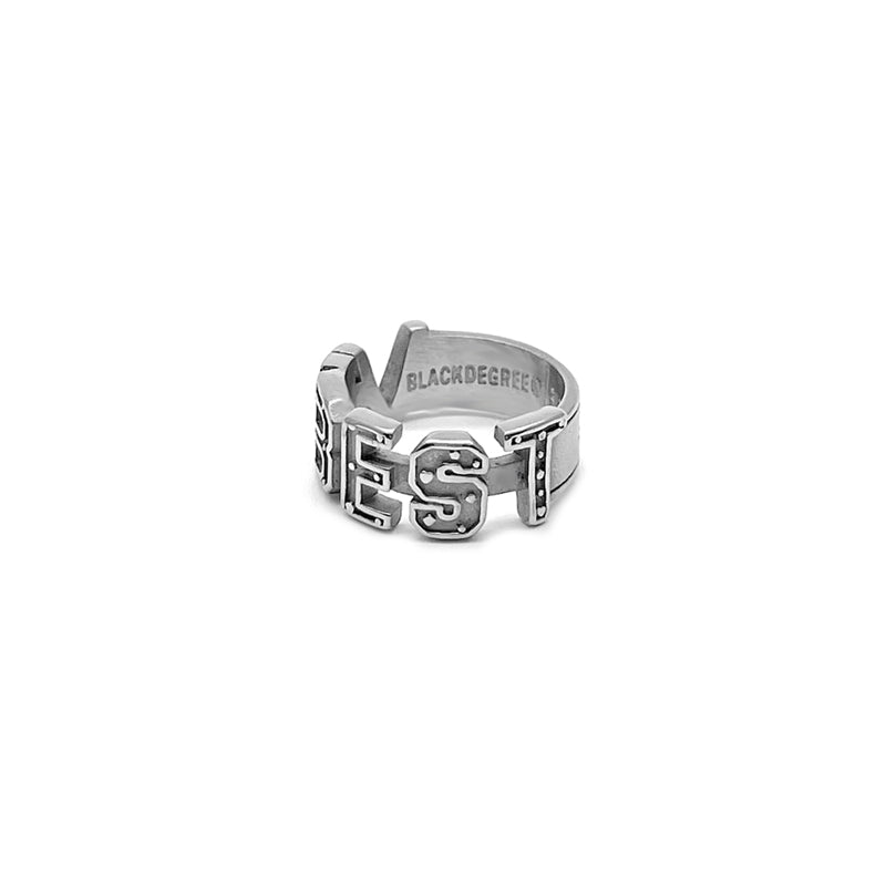 Titanium Steel Simple Hip Hop Letter Ring ArtsKoreanMan