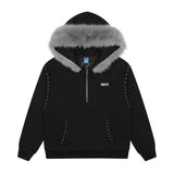 【25s Sep.】Slouchy Fur Collar Cardigan Hoodie