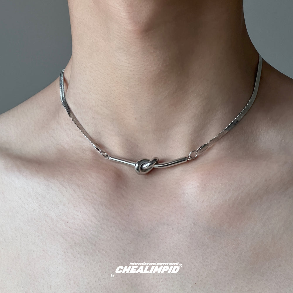 Simple Twisted Dnake Bone Necklace ArtsKoreanMan