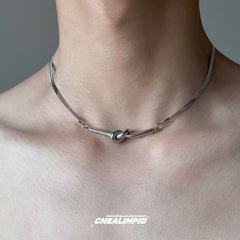 Simple Twisted Dnake Bone Necklace ArtsKoreanMan