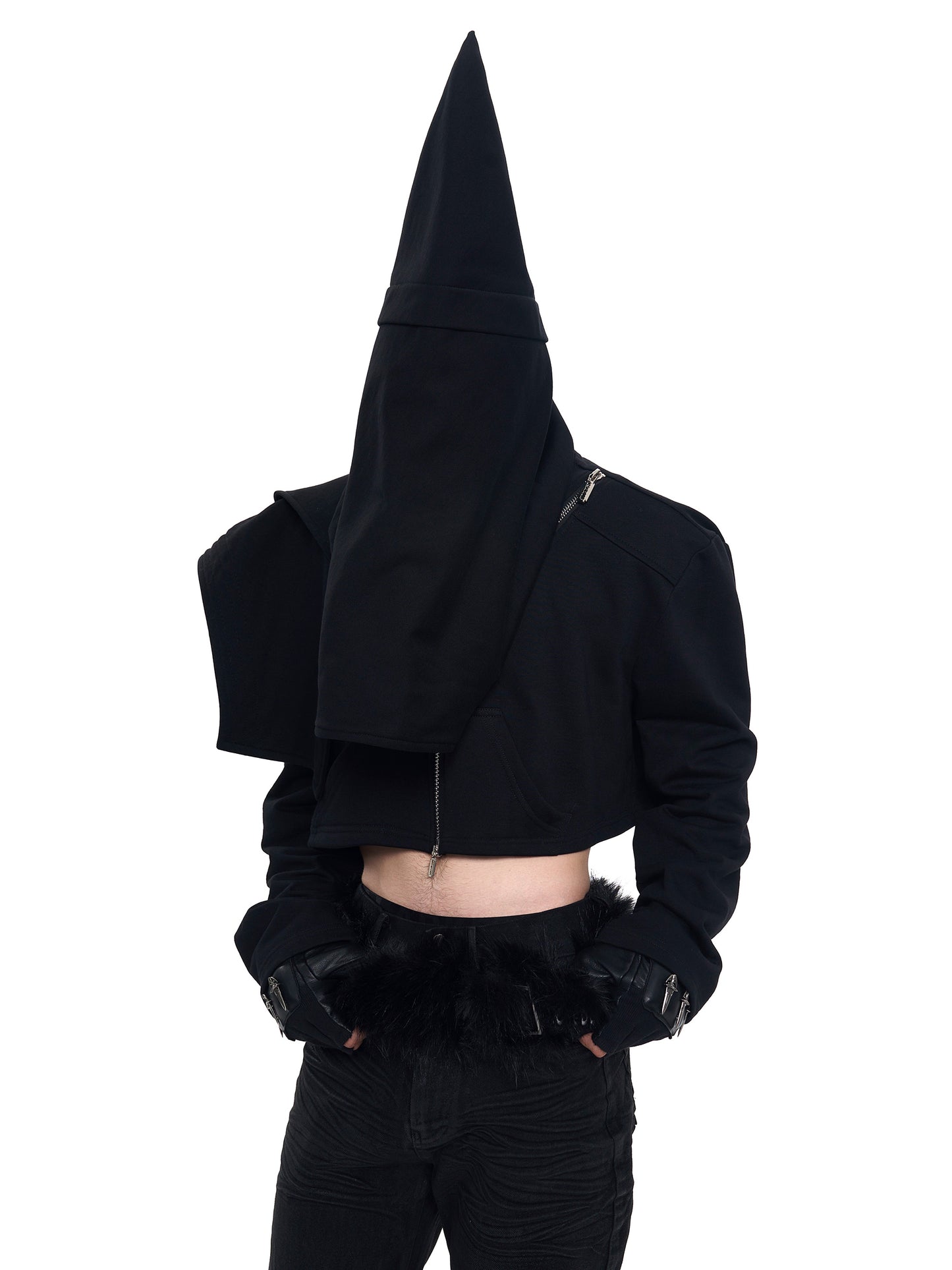 【25s Sep.】Wizard Hat Deconstructed Diagonal Zipper Hoodie