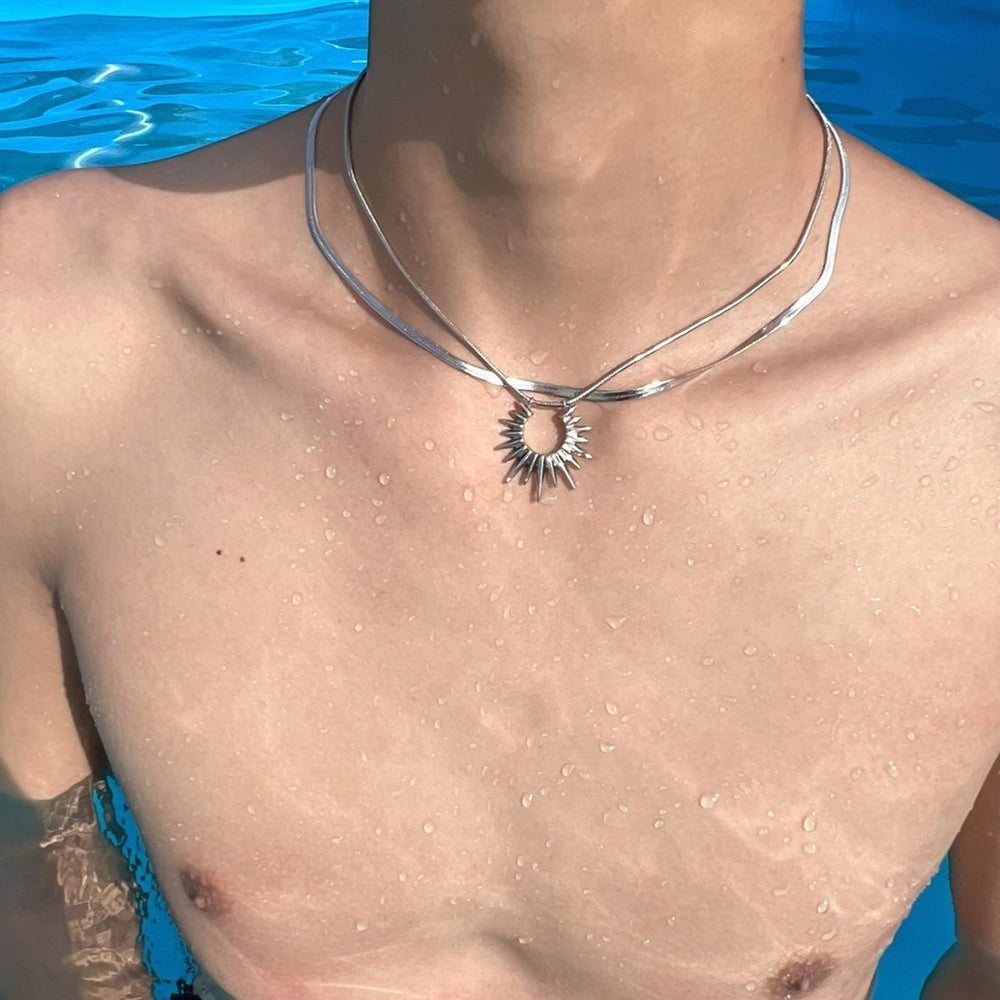 Sun God Double Layer Titanium Steel Necklace ArtsKoreanMan
