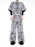 【25s Oct.】Short Furry Leopard Print Faux Fur Coat/Pants