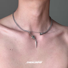 Safety Pin Rivet Clavicle Necklace