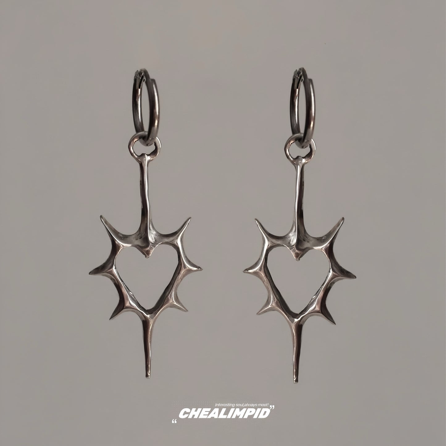 Thorn Hollow Heart Earrings