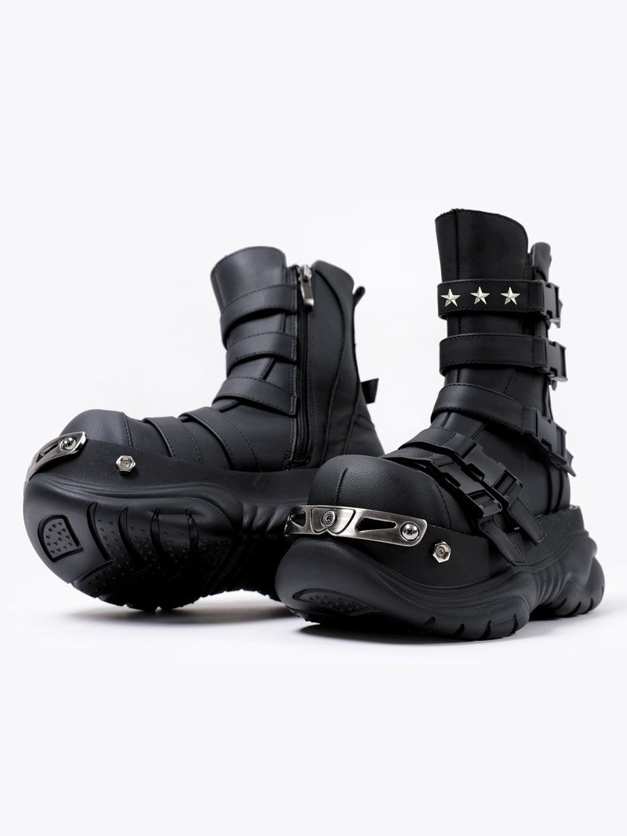 Metal Punk Round Toe Martin Boots ArtsKoreanMan