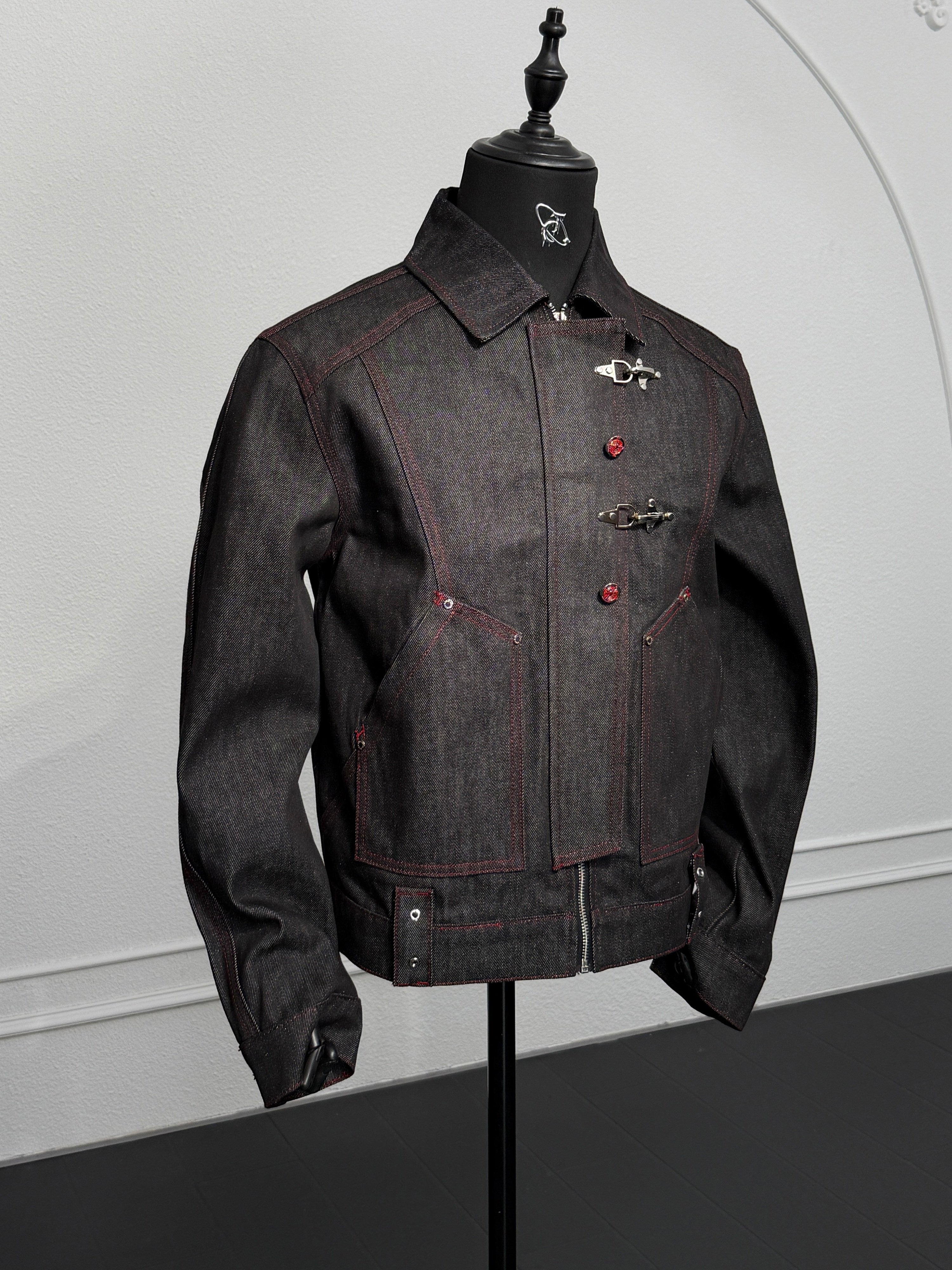 【26s Feb.】14.5oz Raw Selvedge Black Slight Flare Denim Pants