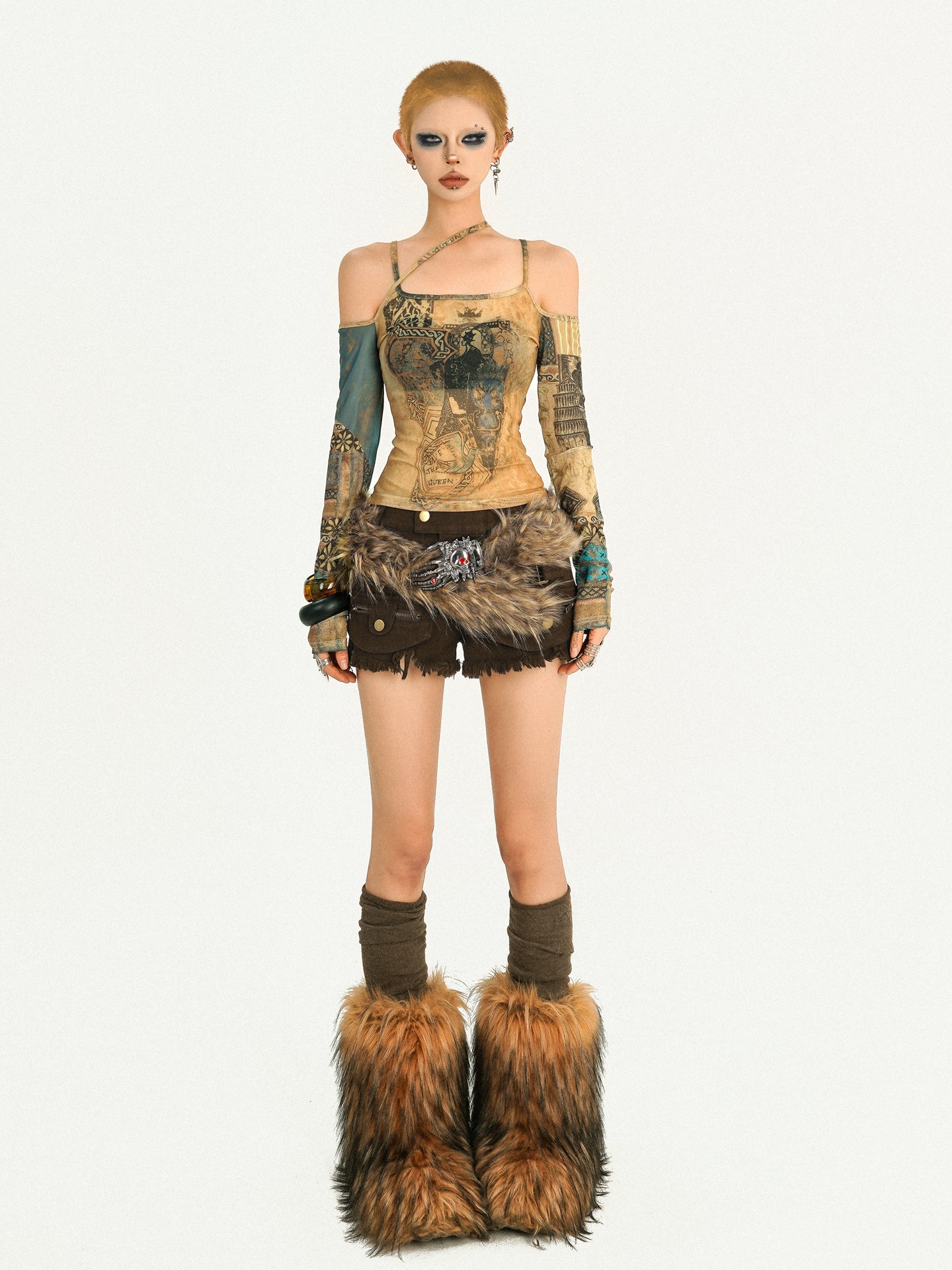 Vintage Furry Skull Belt