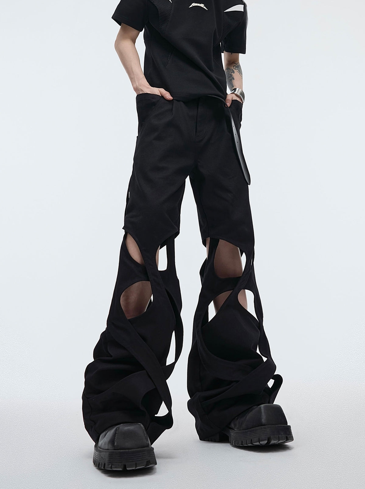 【24s April.】Trend Pioneer Hollow Wrap Casual Pants ArtsKoreanMan