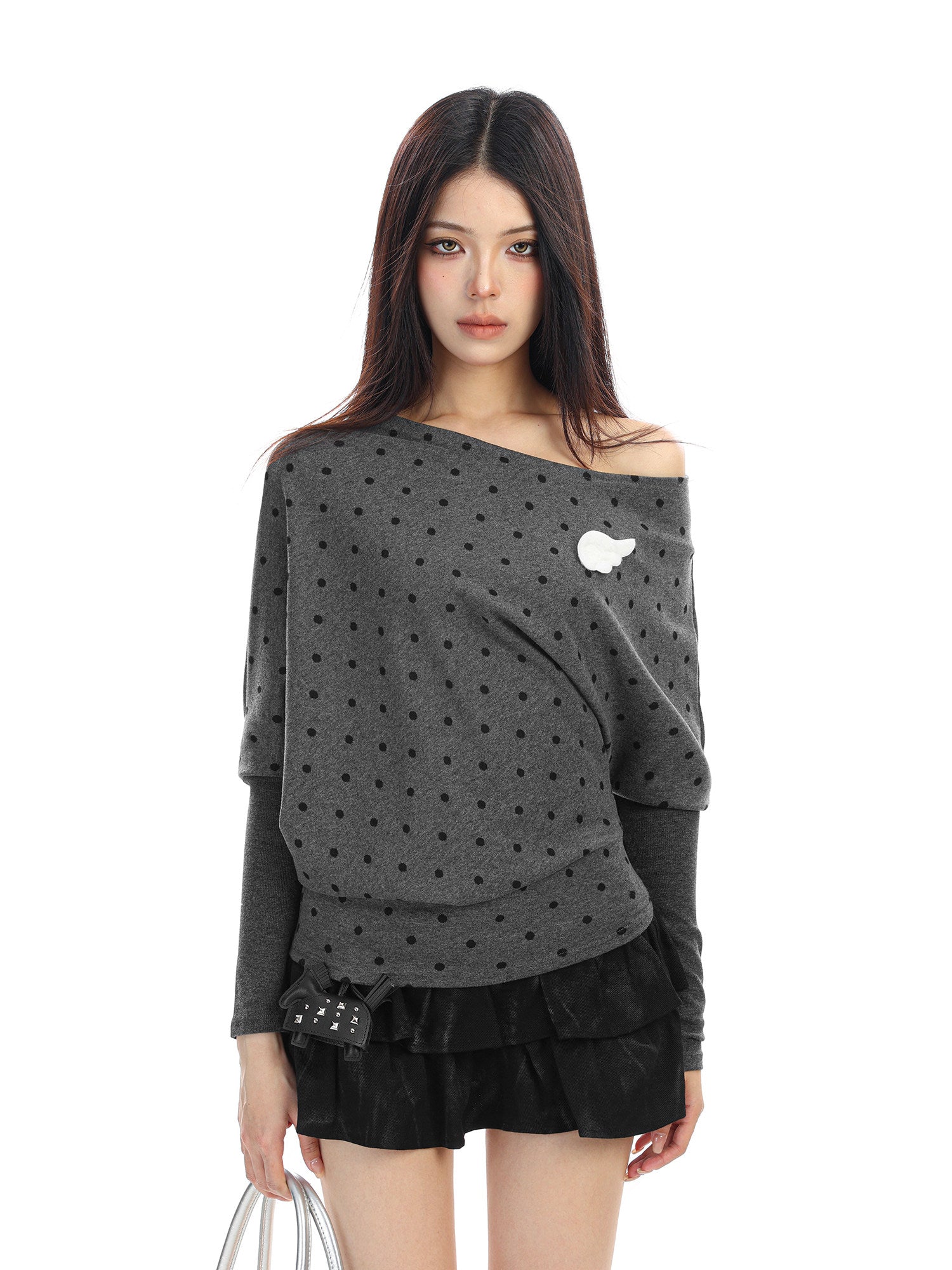 【26s Feb.】Asymmetric Printed Long-Sleeve T-Shirt