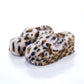 Leopard Print Fur Slippers(Shoes)