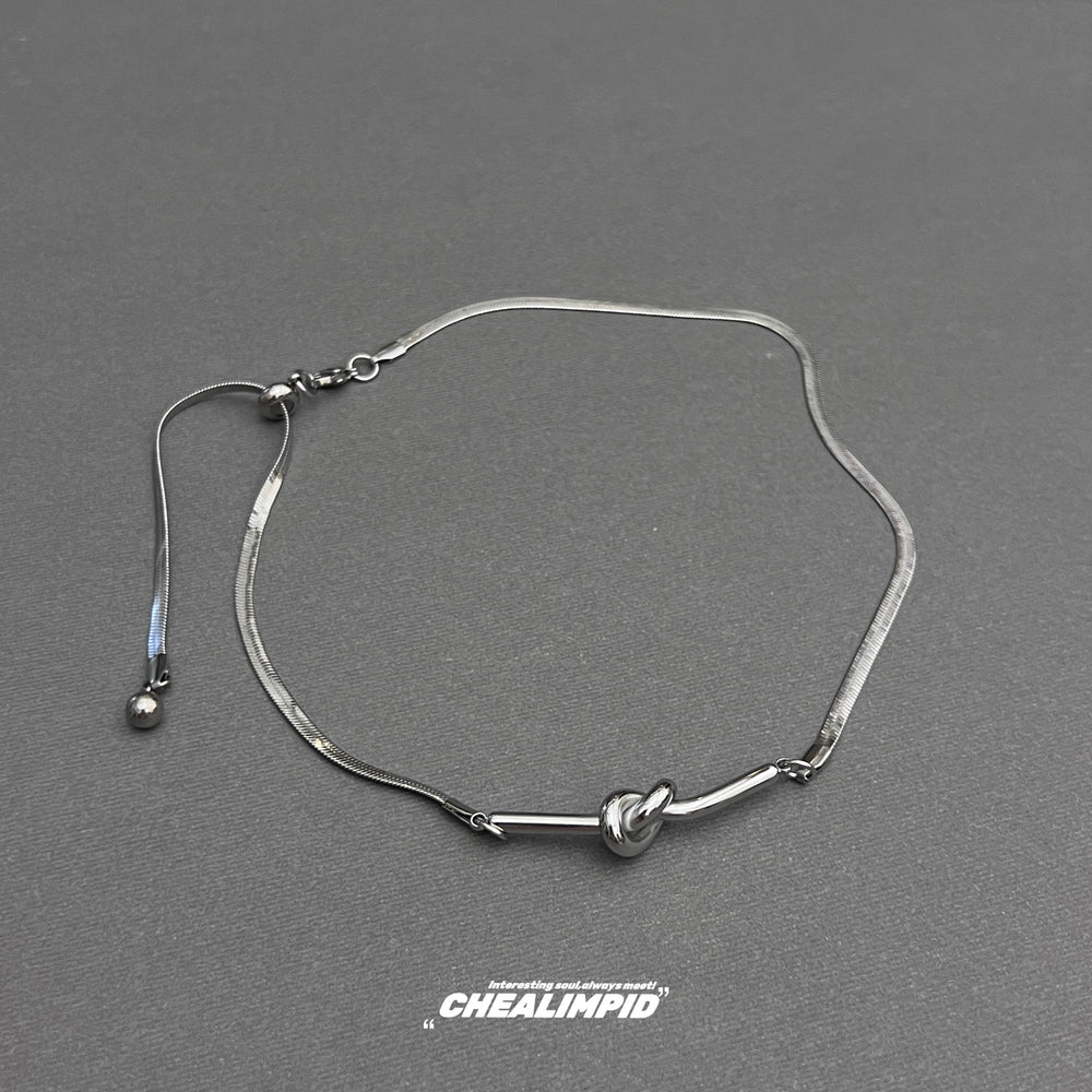 Simple Twisted Dnake Bone Necklace ArtsKoreanMan