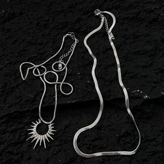Sun God Double Layer Titanium Steel Necklace ArtsKoreanMan