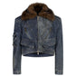 【25s Oct.】Plush Patchwork Denim Distressed Design Jacket / Jeans
