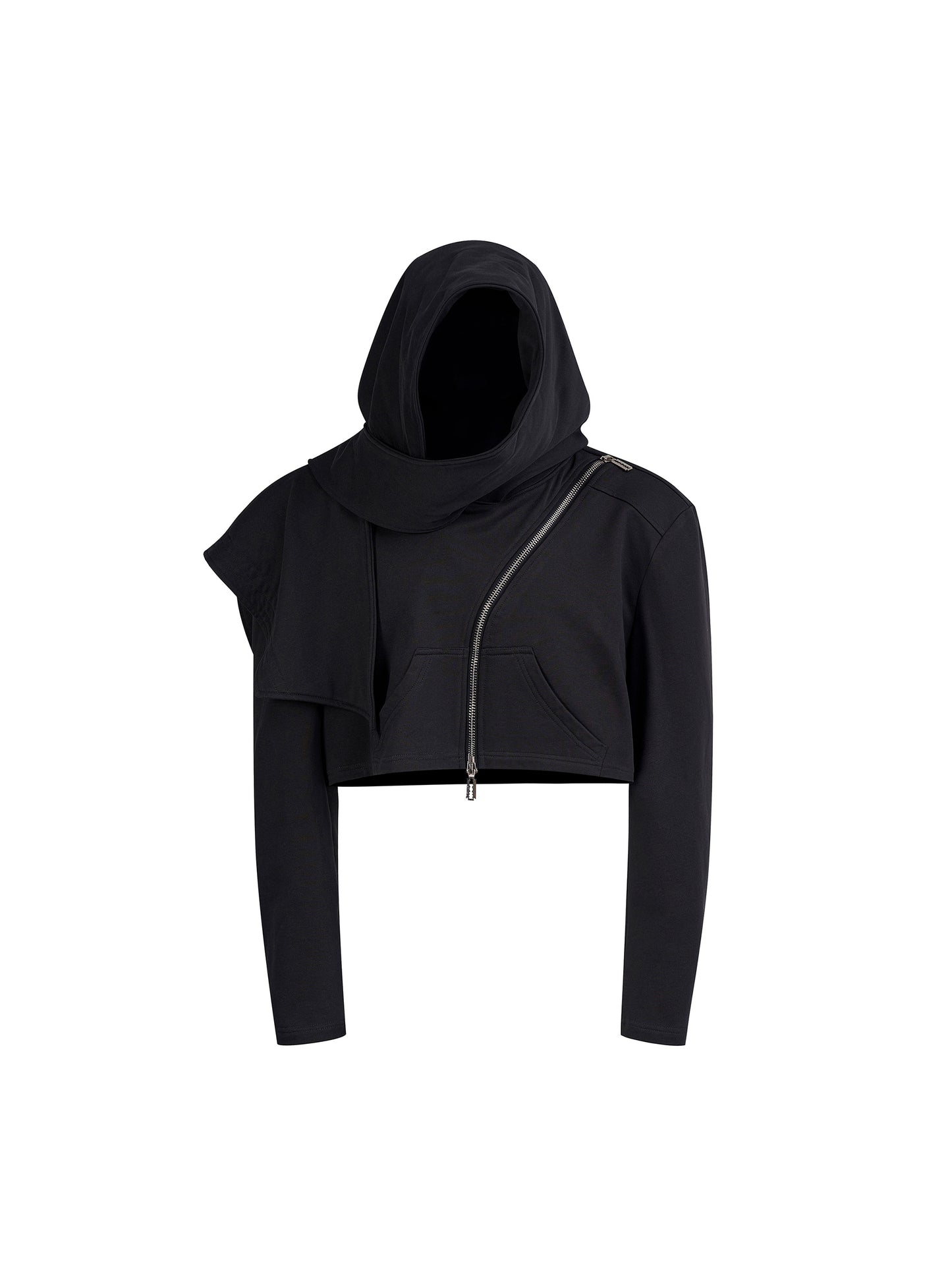【25s Sep.】Wizard Hat Deconstructed Diagonal Zipper Hoodie
