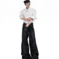 【25s Aug.】Structured Croc-Patch Wide-Leg Trousers