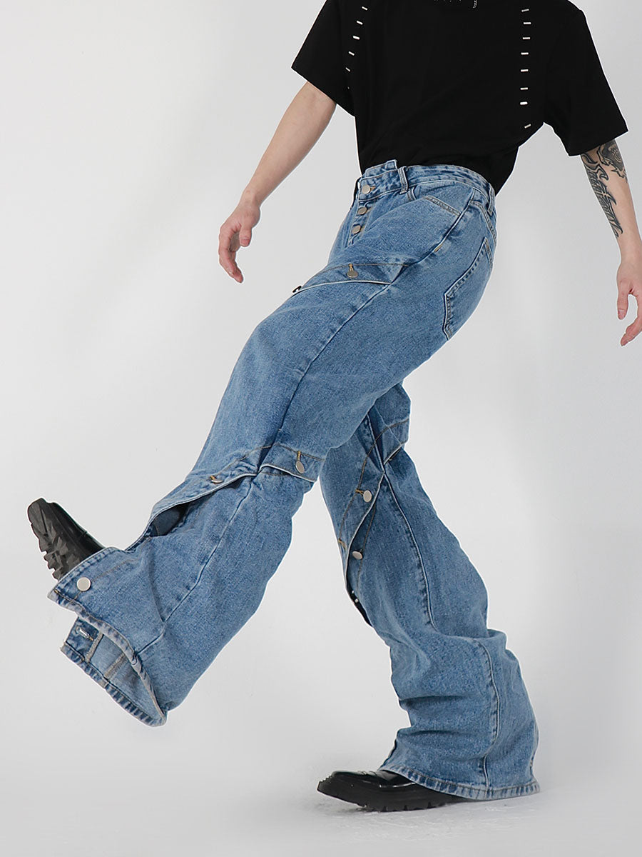 【25s Jun.】Metal Button Wide-leg Jeans