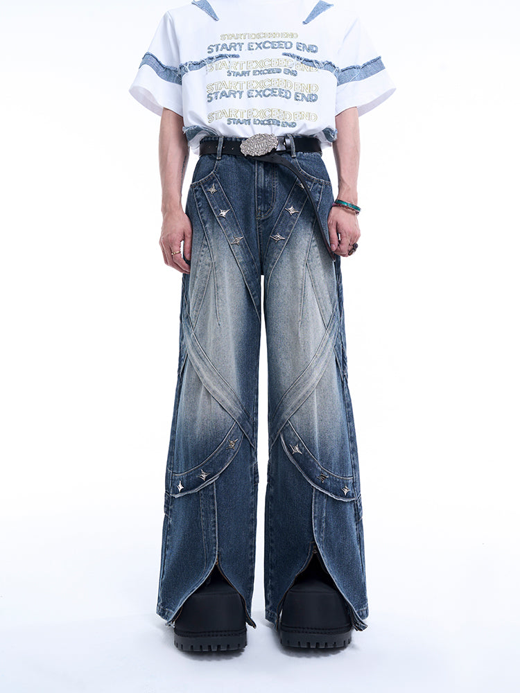 【24s Sep.】Wide-Leg Washed Denim Pants