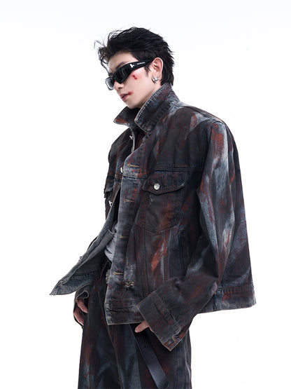 【24s Sep.】Distressed Shoulder Pad Denim Jacket ArtsKoreanMan