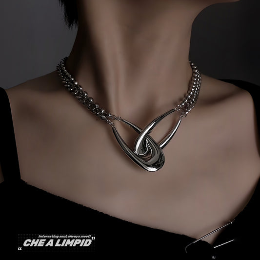 Geometric Irregular Metal Winding Necklace