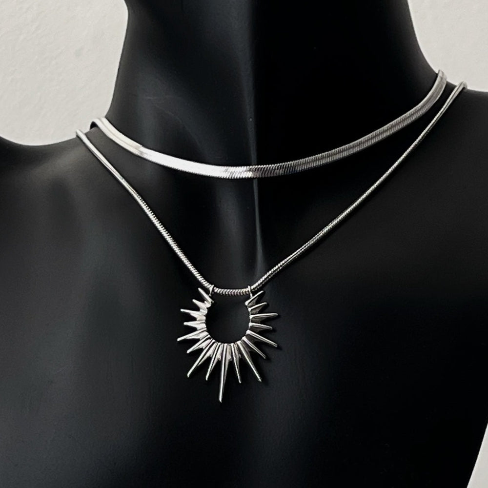 Sun God Double Layer Titanium Steel Necklace ArtsKoreanMan