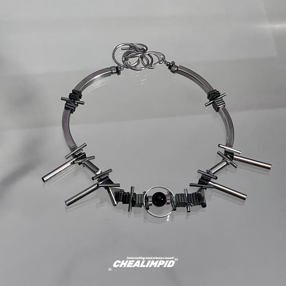 Mechanic Metal Irregular Necklace ArtsKoreanMan