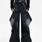 【24s January.】Deconstructed Black and Gray Gradient Jeans