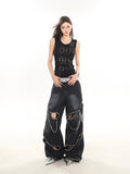 【24s February.】Metal Rivet Chain Cutout Jeans ArtsKoreanMan