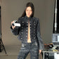 【25s Sep.】Vintage Structured Shoulder Slim Blue Denim Jacket