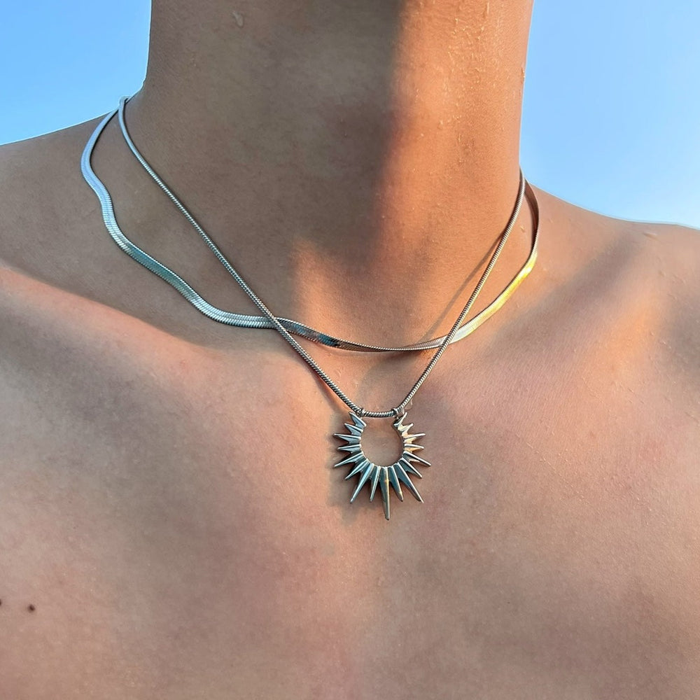 Sun God Double Layer Titanium Steel Necklace ArtsKoreanMan