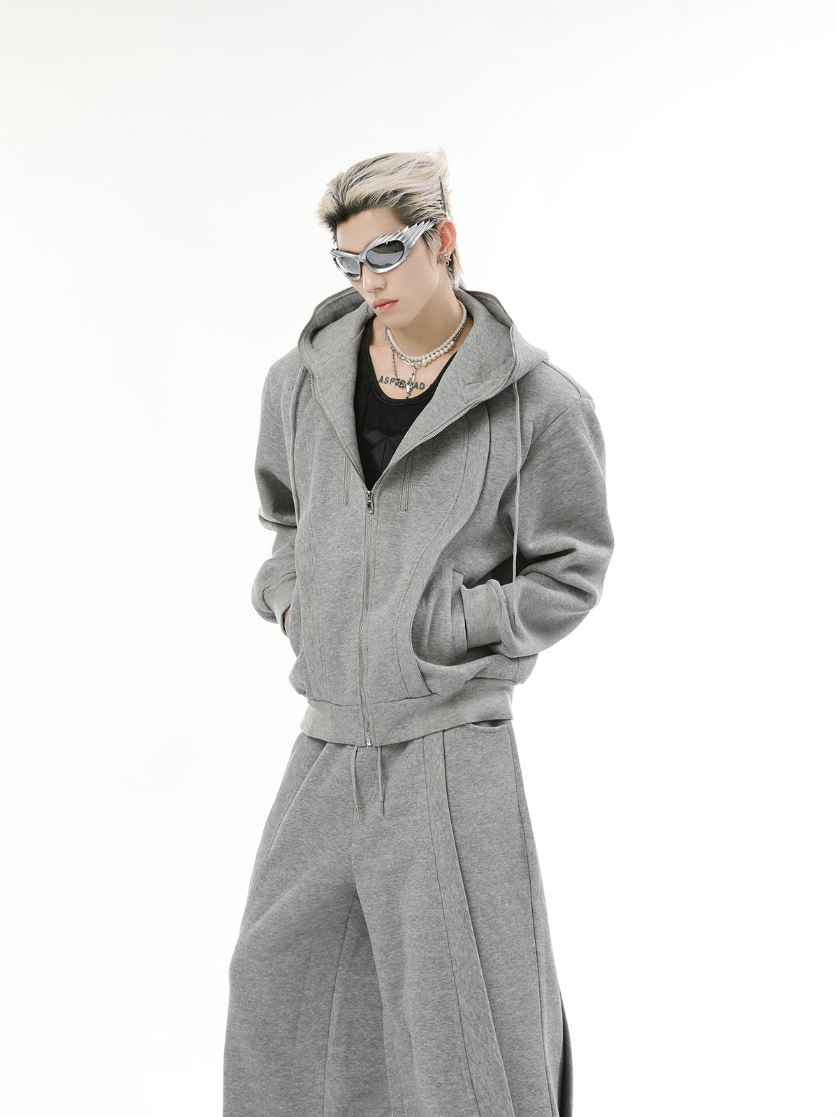 【24s Nov.】Solid Color Hooded Sweatshirt Jacket + Casual Pants Sports Suit