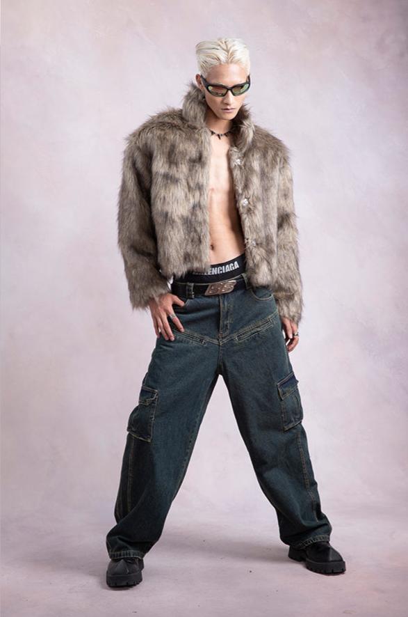 【24s Dec.】Eco-friendly Fur Short Vintage Plush Jacket ArtsKoreanMan