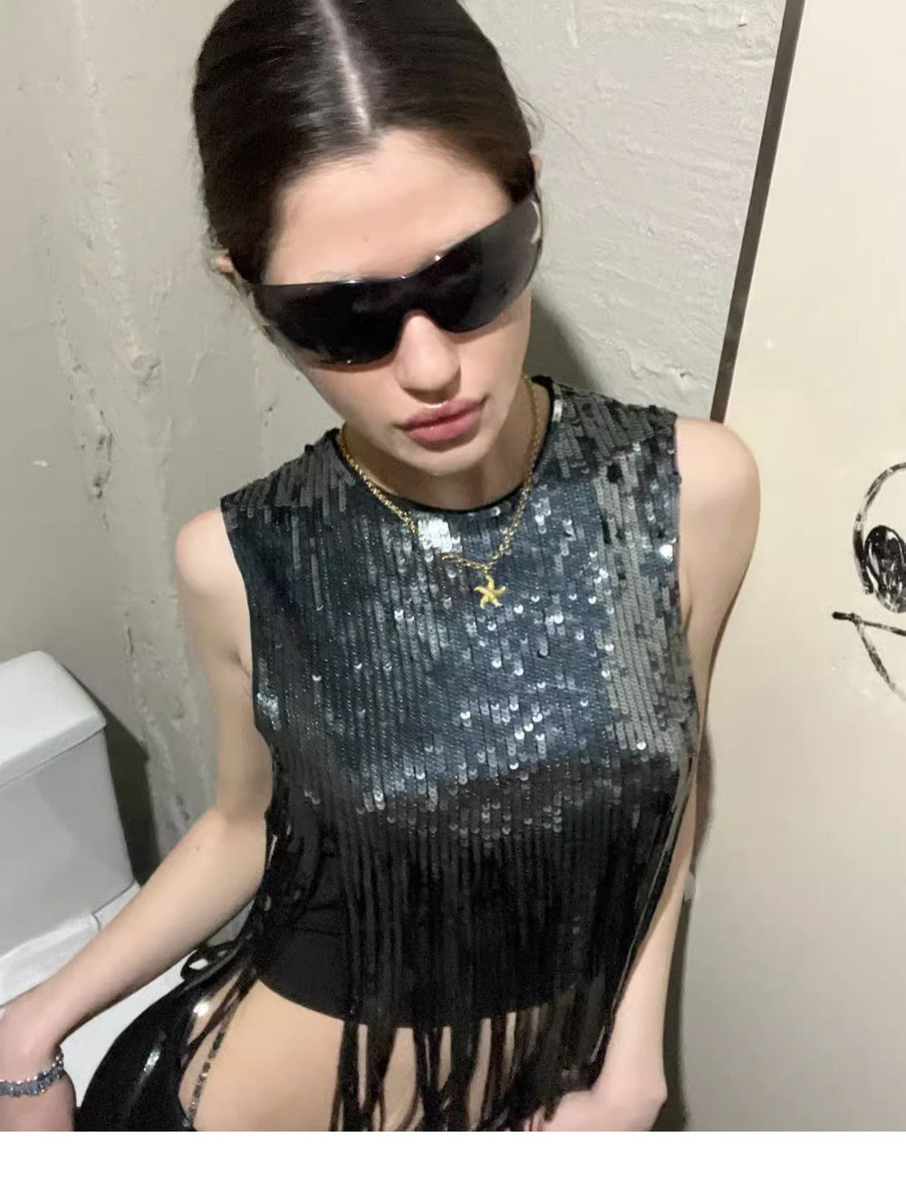 Pentagram Pattern Y2K Punk Sunglasses ArtsKoreanMan