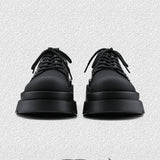 Denim Patchwork Iron Plate Thick-soled Derby Shoes