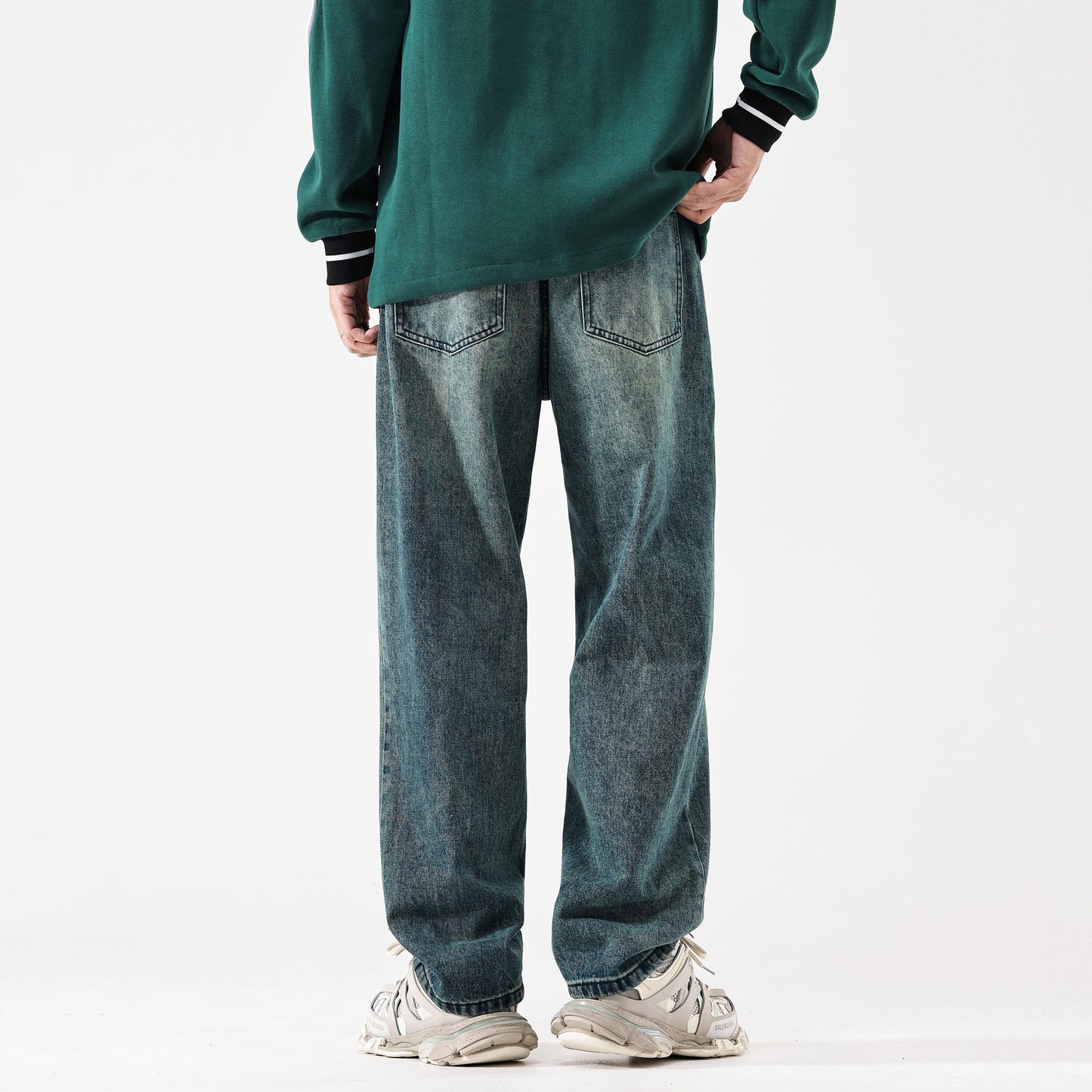 【23s September.】Simple Curved Straight-Leg Jeans