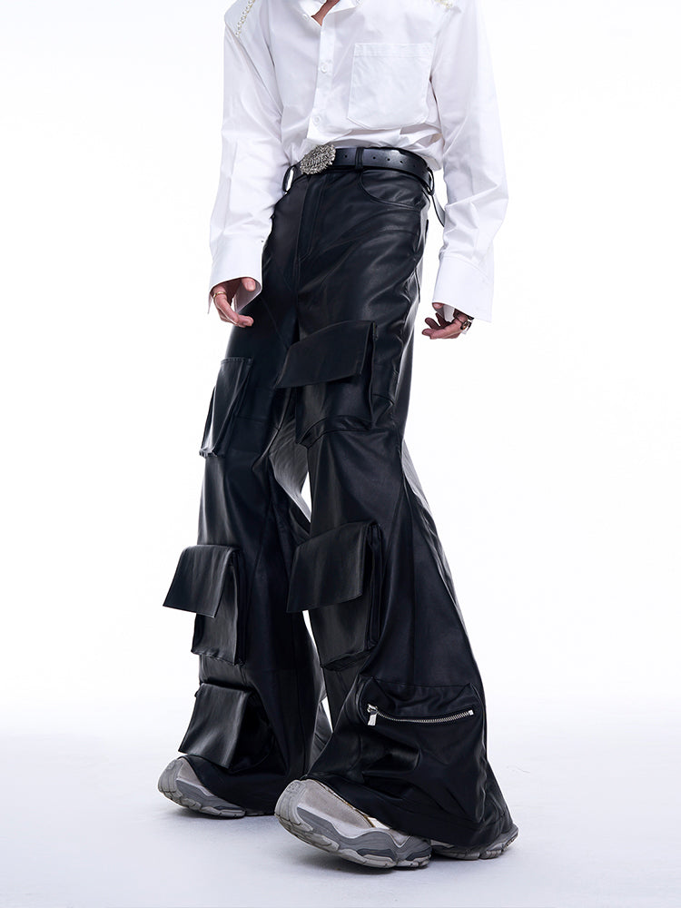 【24s Aug.】High Street Multi-pocket PU Leather Pants ArtsKoreanMan