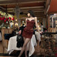 【25s Jan.】Shiny Red Hot Girl Temperament Suit