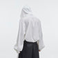 【23s September.】Shawl Hooded Long Streamer Shirt