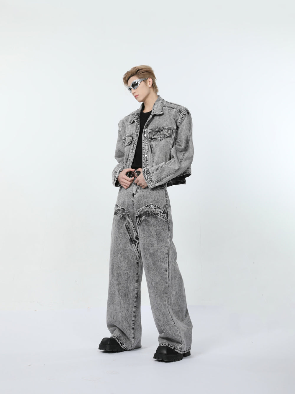 【24s March.】Retro Distressed Simple Denim Suit ArtsKoreanMan