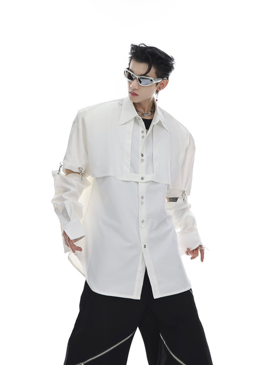【23s May.】Shoulder Pad Shirt with Detachable Sleeves