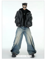 【25s Feb.】Deconstructed Distressed Reversible Hooded Cotton Jacket