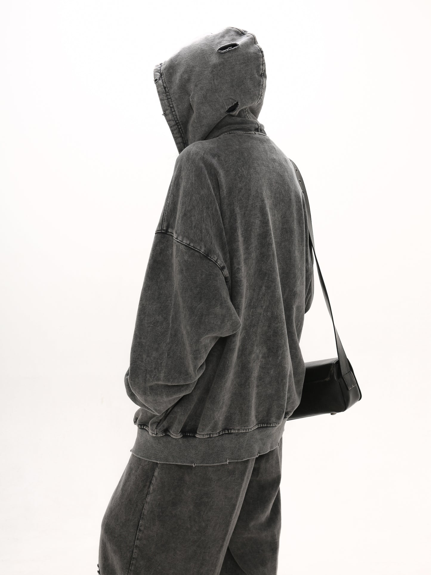 【25s Mar.】Destroyed Washed Distressed Hooded Cardigan Baggy Pants Suit