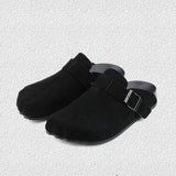 Thick-Soled Lazy Mules Slip-on Toe Slippers