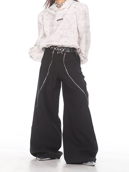 【24s Oct.】Small Design Flared Zipper Trousers