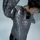 【24s Nov.】Metallic Coated Irregular Silver Texture Sweater