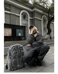 Plush Tassel Versatile Colorful Backpack