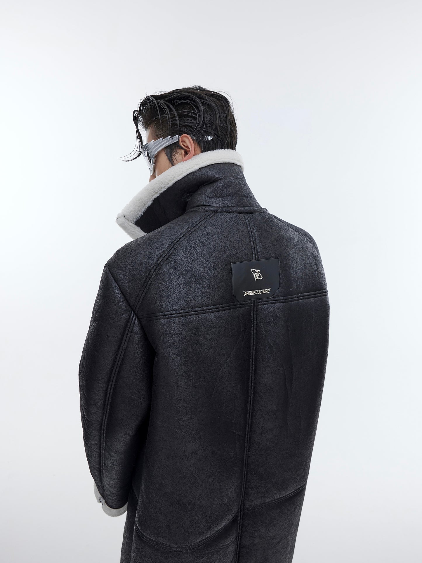 【23s November.】Sherpa Paneled Leather Coat