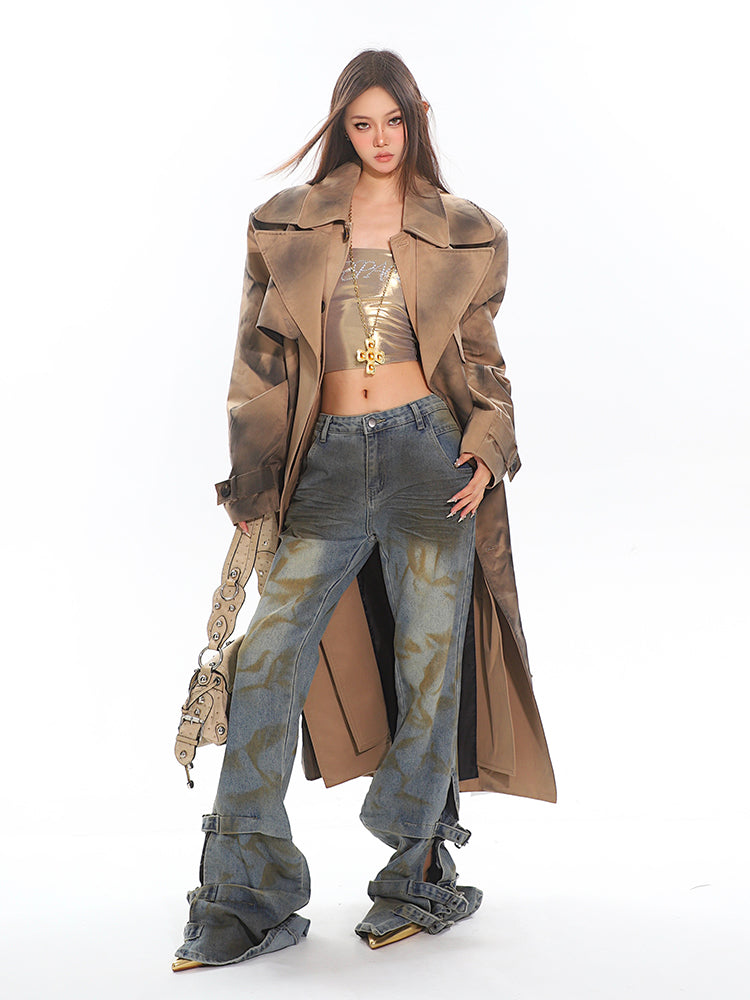 【24s Dec.】Khaki Tie-dye Trench Coat ArtsKoreanMan