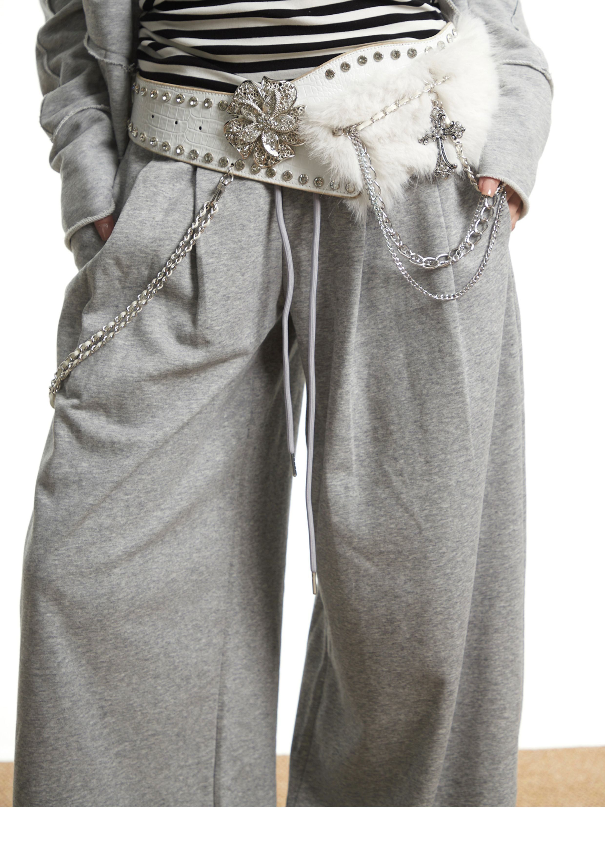 Versatile Irregular Chain Furry Belt